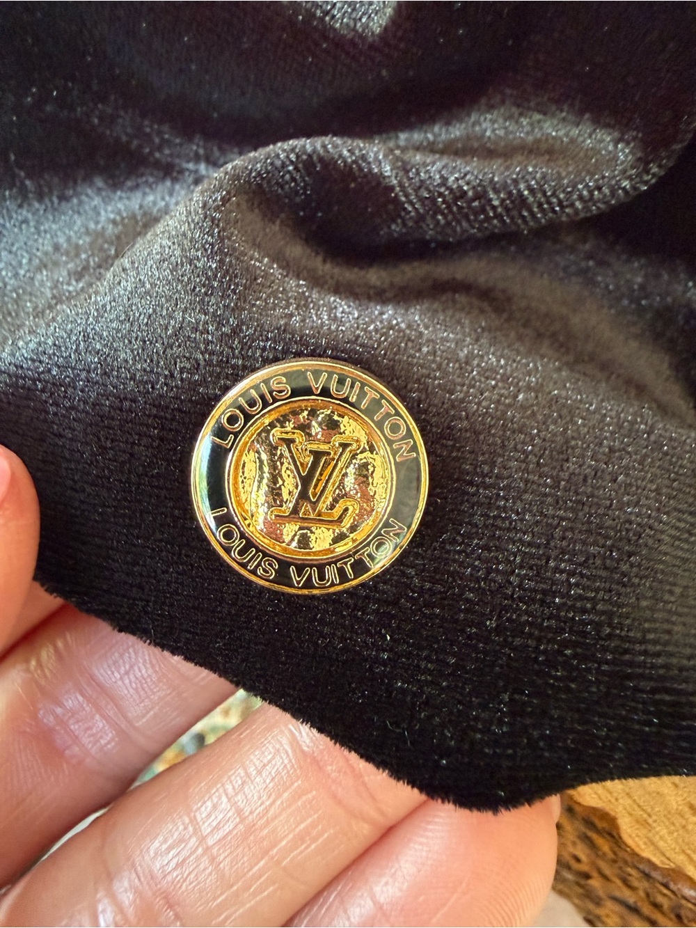 LOUlS VUlTTON Gold Logo Button now Upcycled Pin 🧷